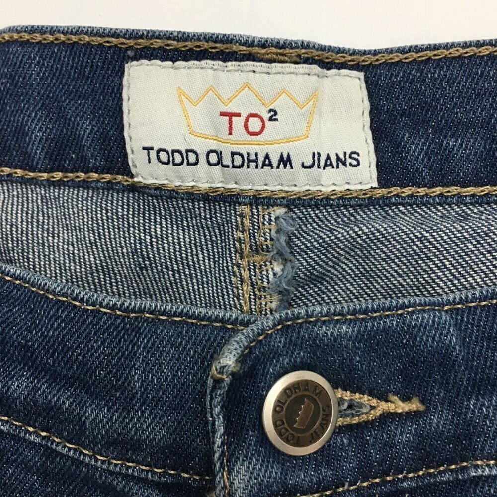 Vintage Todd Oldham TO2 Women's Jeans Wide Leg Embroidered Hippie size 28x33 - Picture 9 of 10